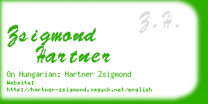 zsigmond hartner business card